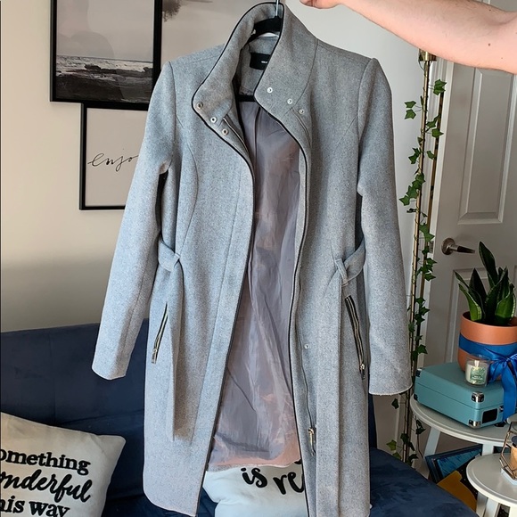 COPY - Vera Moda Bessy Wool Coat with Faux Leathe… - Picture 2 of 4